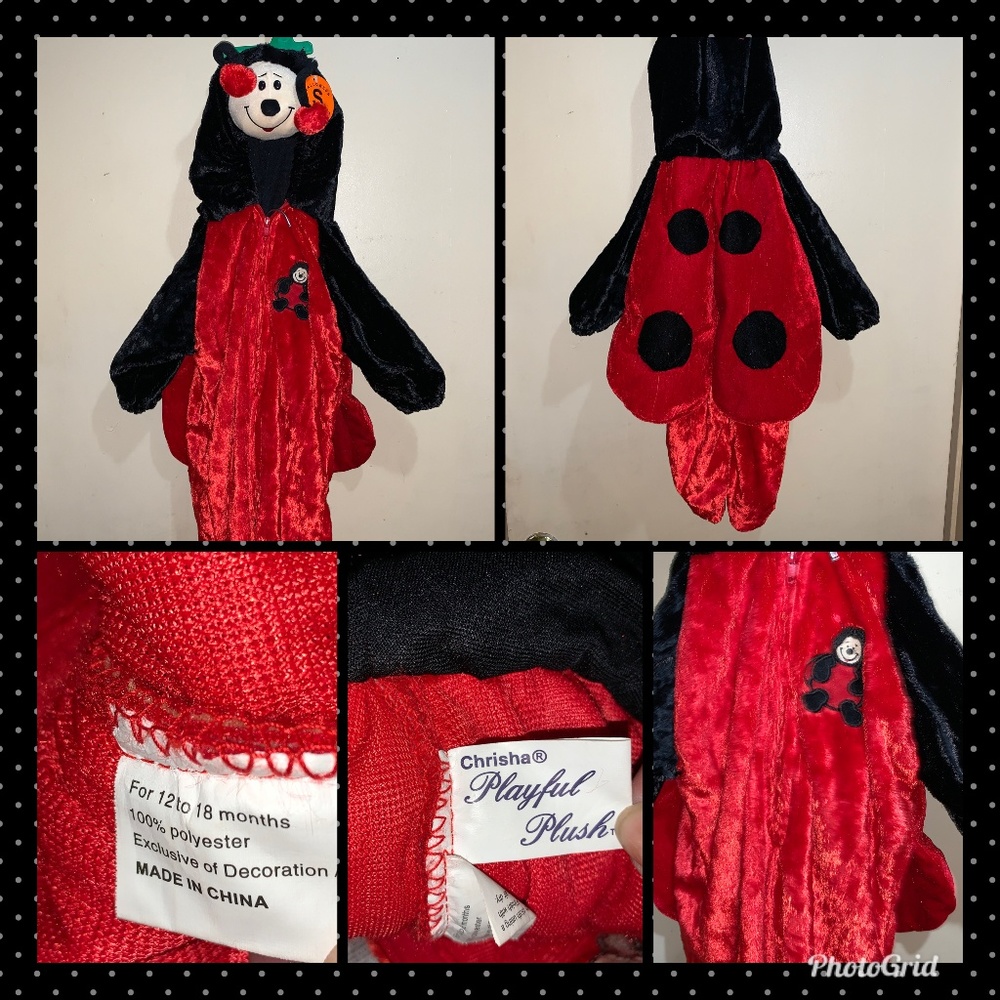 CRISHA PLAYFUL PLUSH Ladybug Costume SZ S-12-18 MO